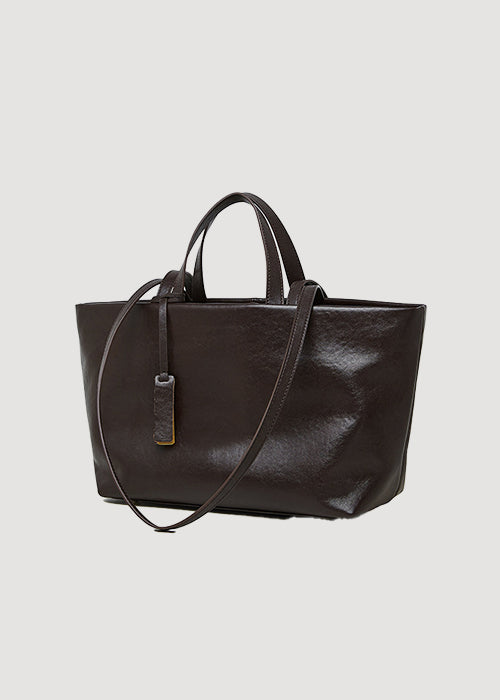 HATTIE | Dark brown, Tote bag, 32cm