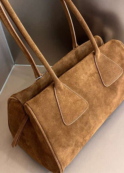 JOLENE | Tan, Suede, Shoulder Bag, 32cm