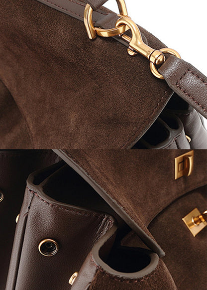 BURLEY | Dark Brown Suede and Leather Satchel, 28cm or 35cm