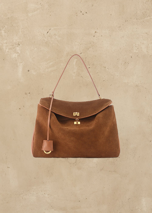 BURLEY | Tan Suede and Leather Satchel, 28cm or 35cm